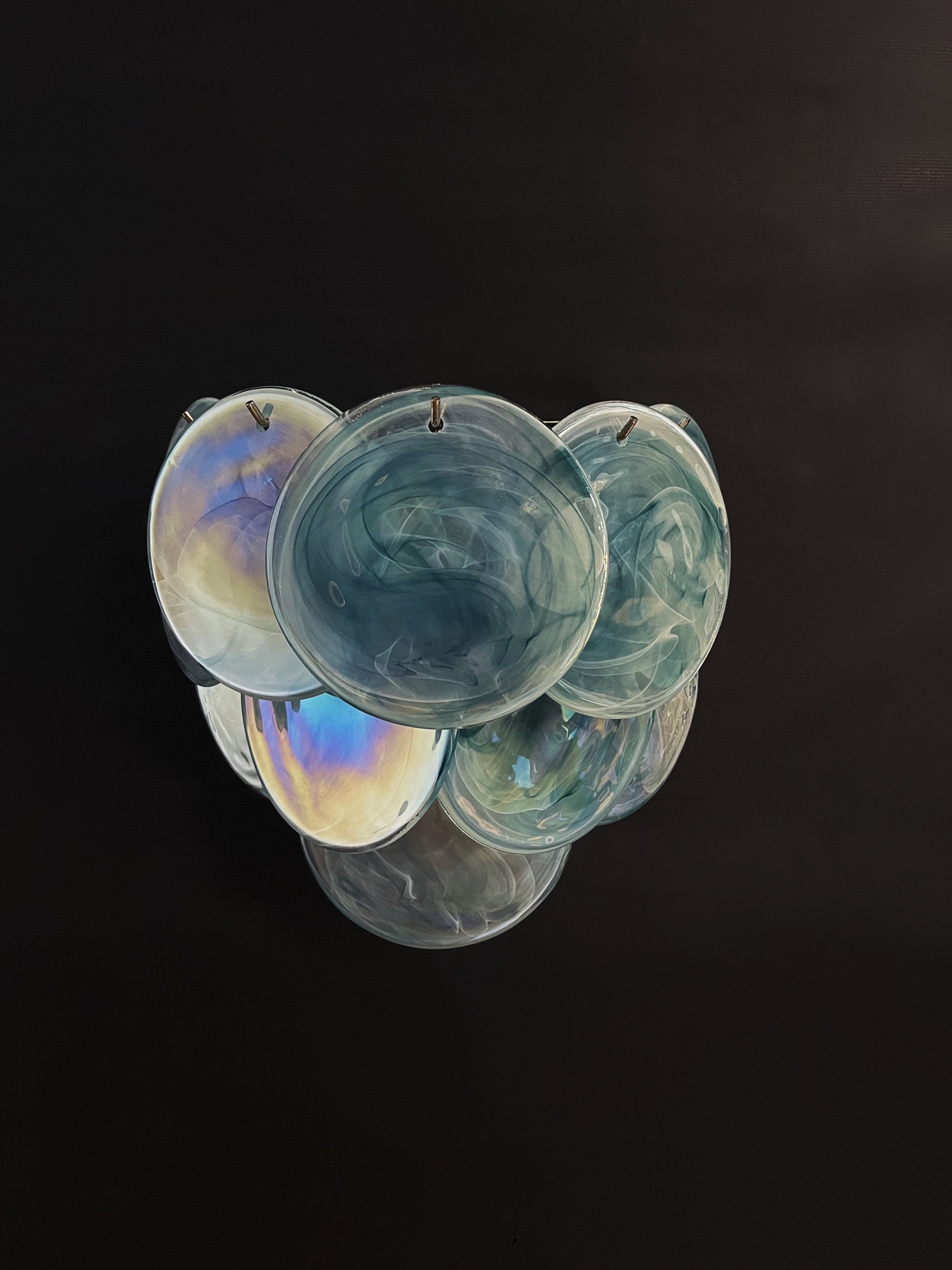 Handblown Murano glass — Disks Blue