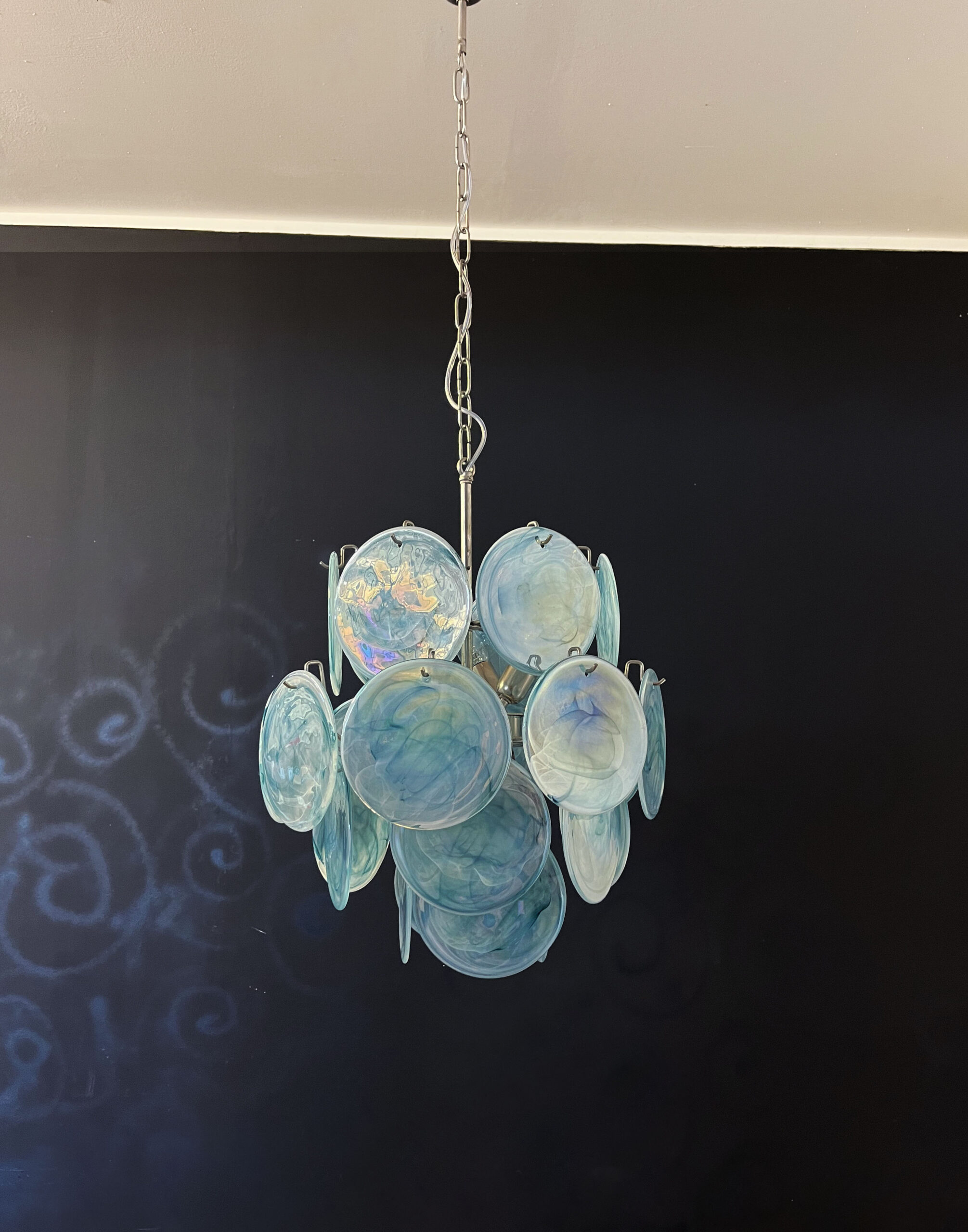 Handblown Murano glass — Disks Blue
