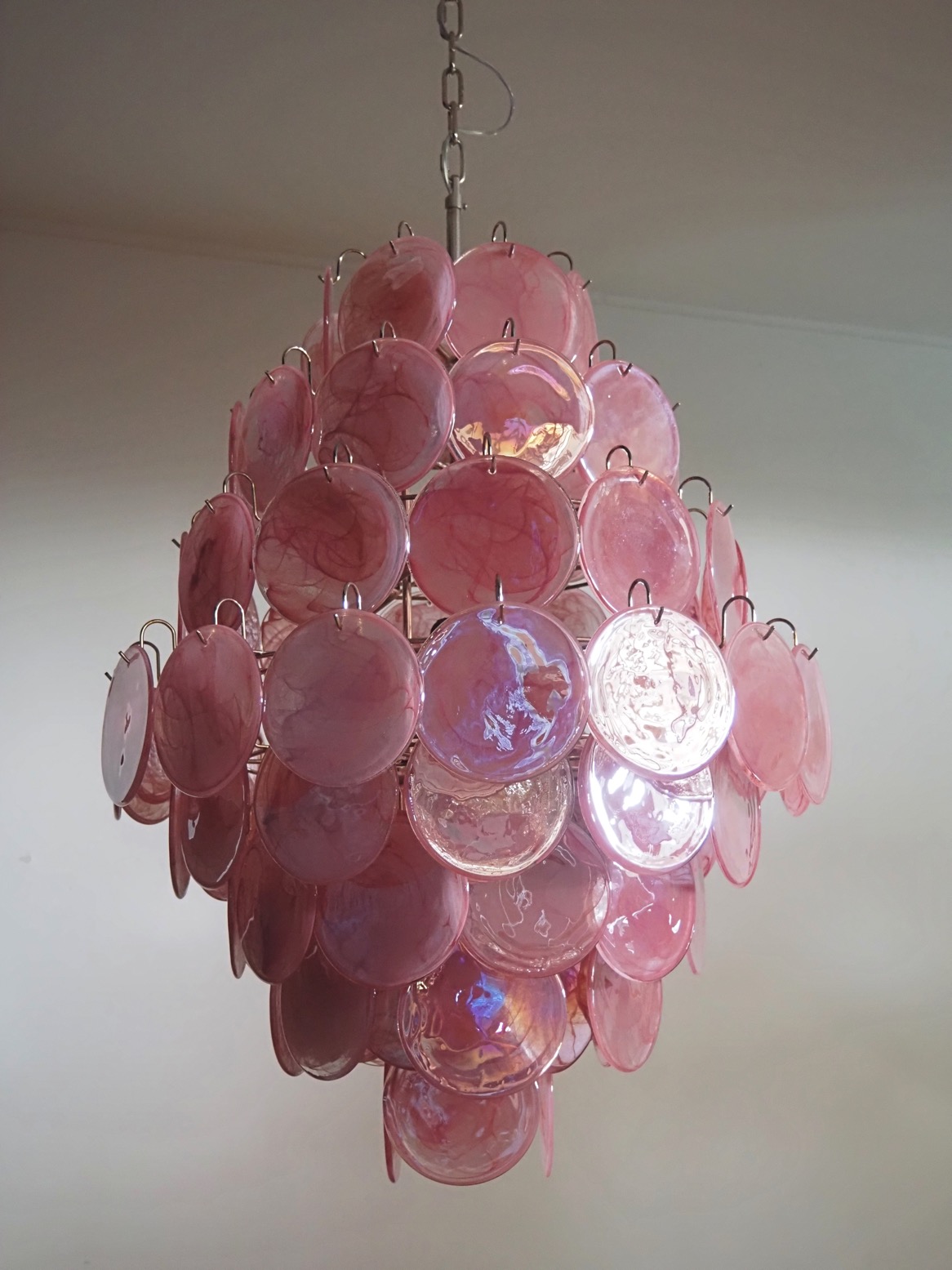 Handblown Murano glass — Disks Pink