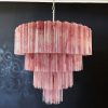Handblown Murano glass — Alabaster Pink/Red