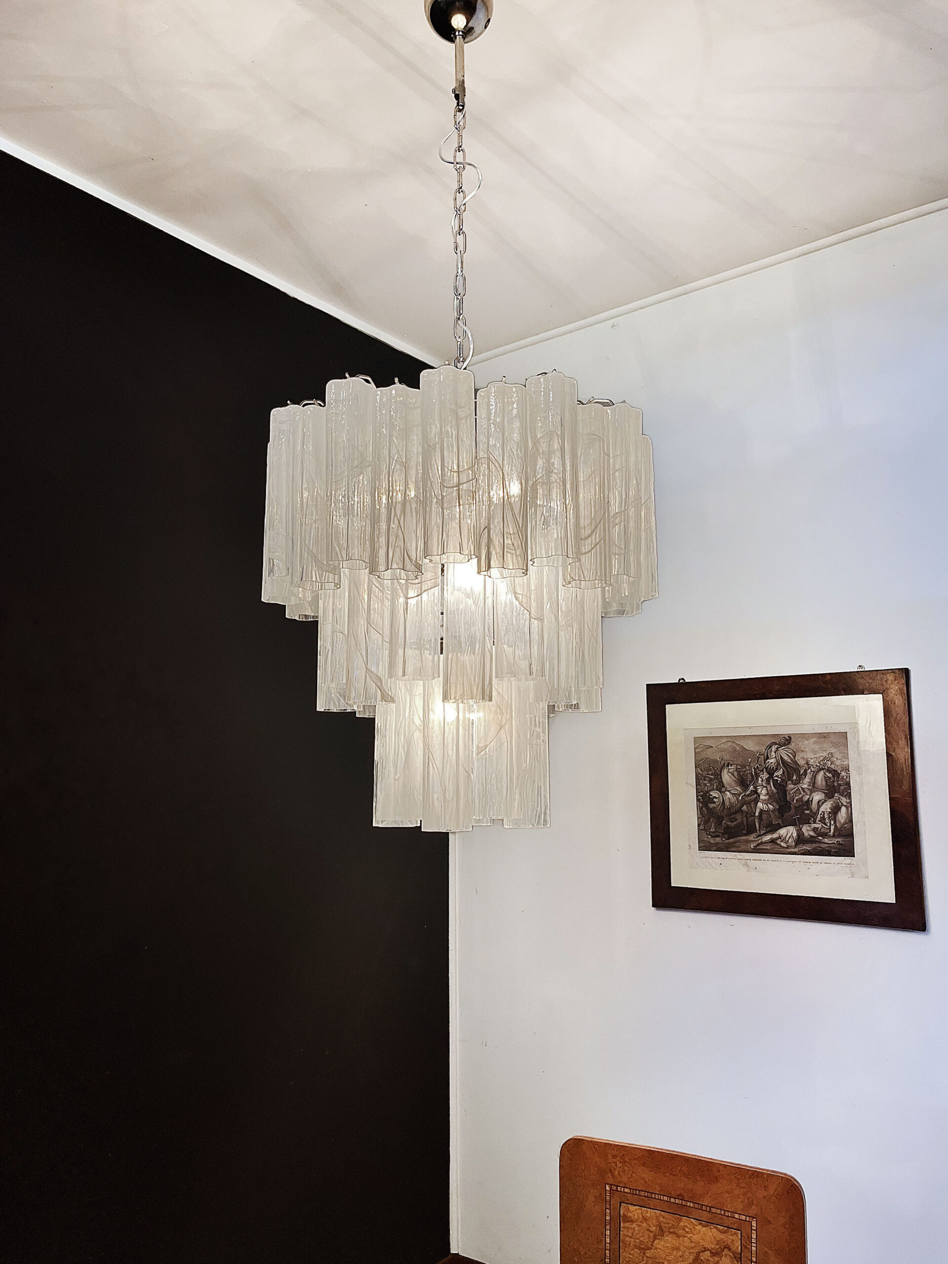 Handblown Murano glass — Tubular White