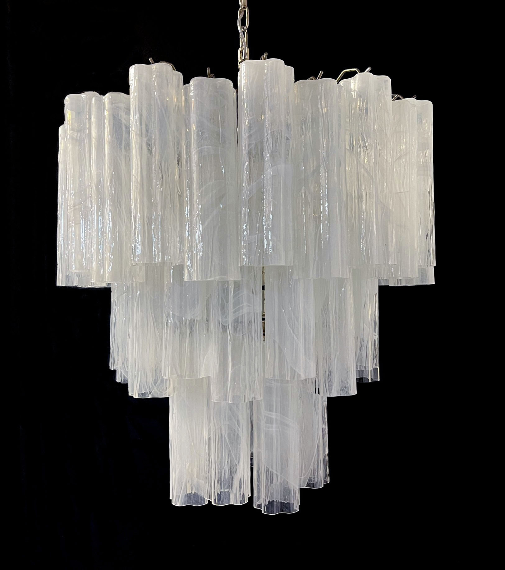 Handblown Murano glass — Tubular White