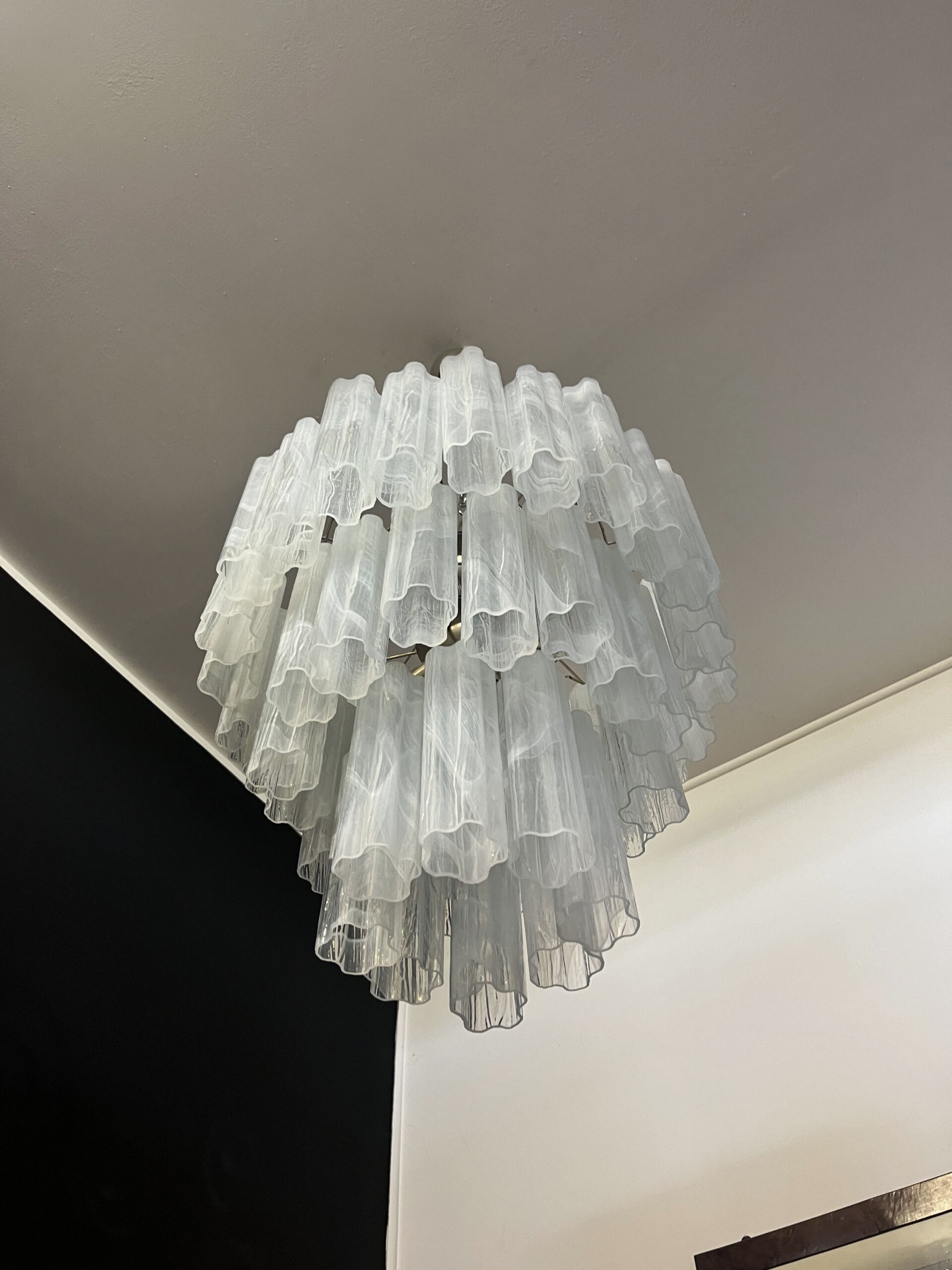 Handblown Murano glass — Tubular White