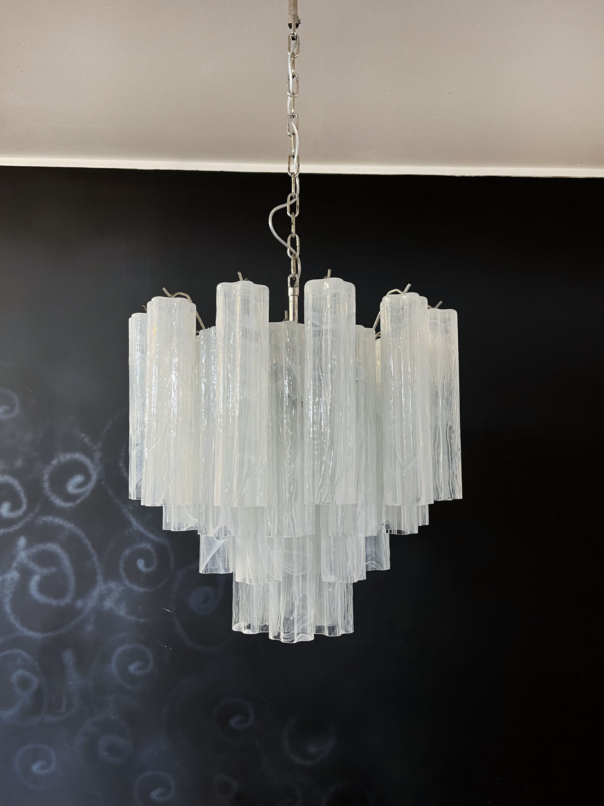 Handblown Murano glass — Tubular White