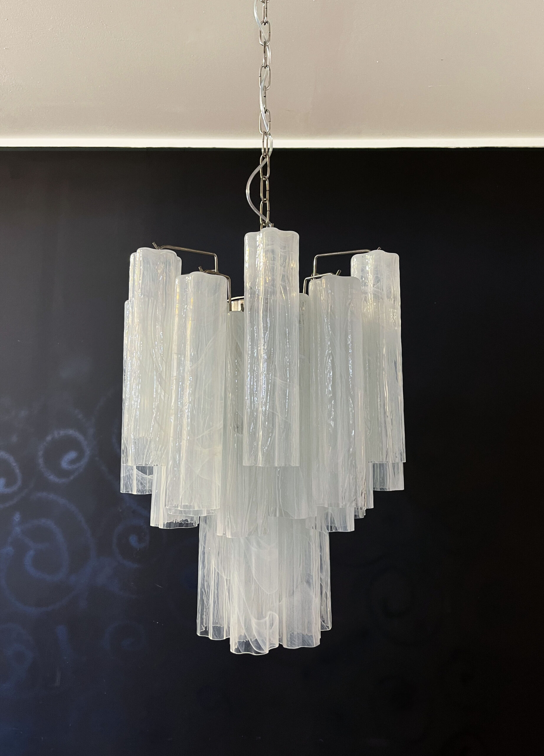 Handblown Murano glass — Tubular White