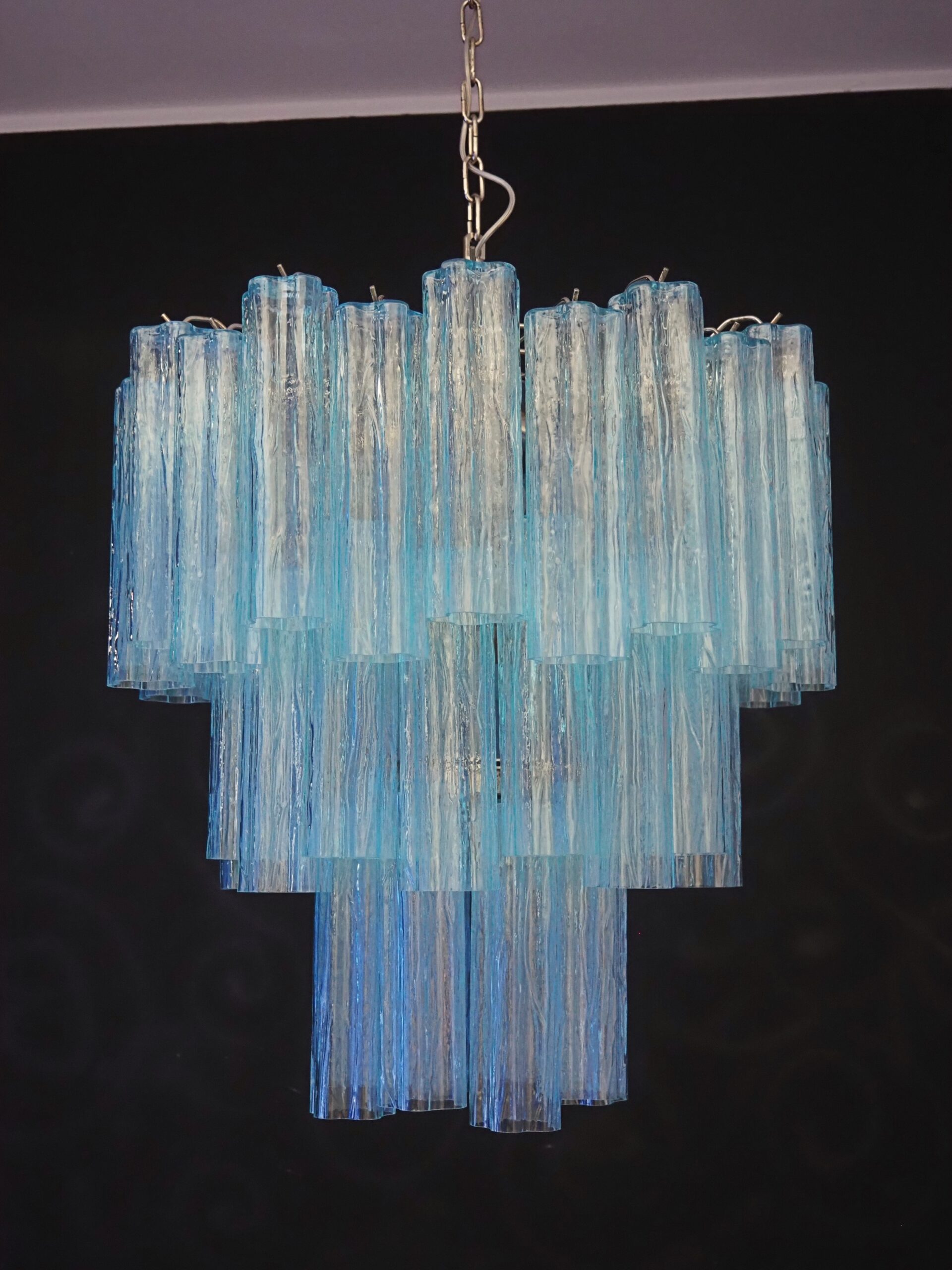 Handblown Murano glass — Tubular Blue