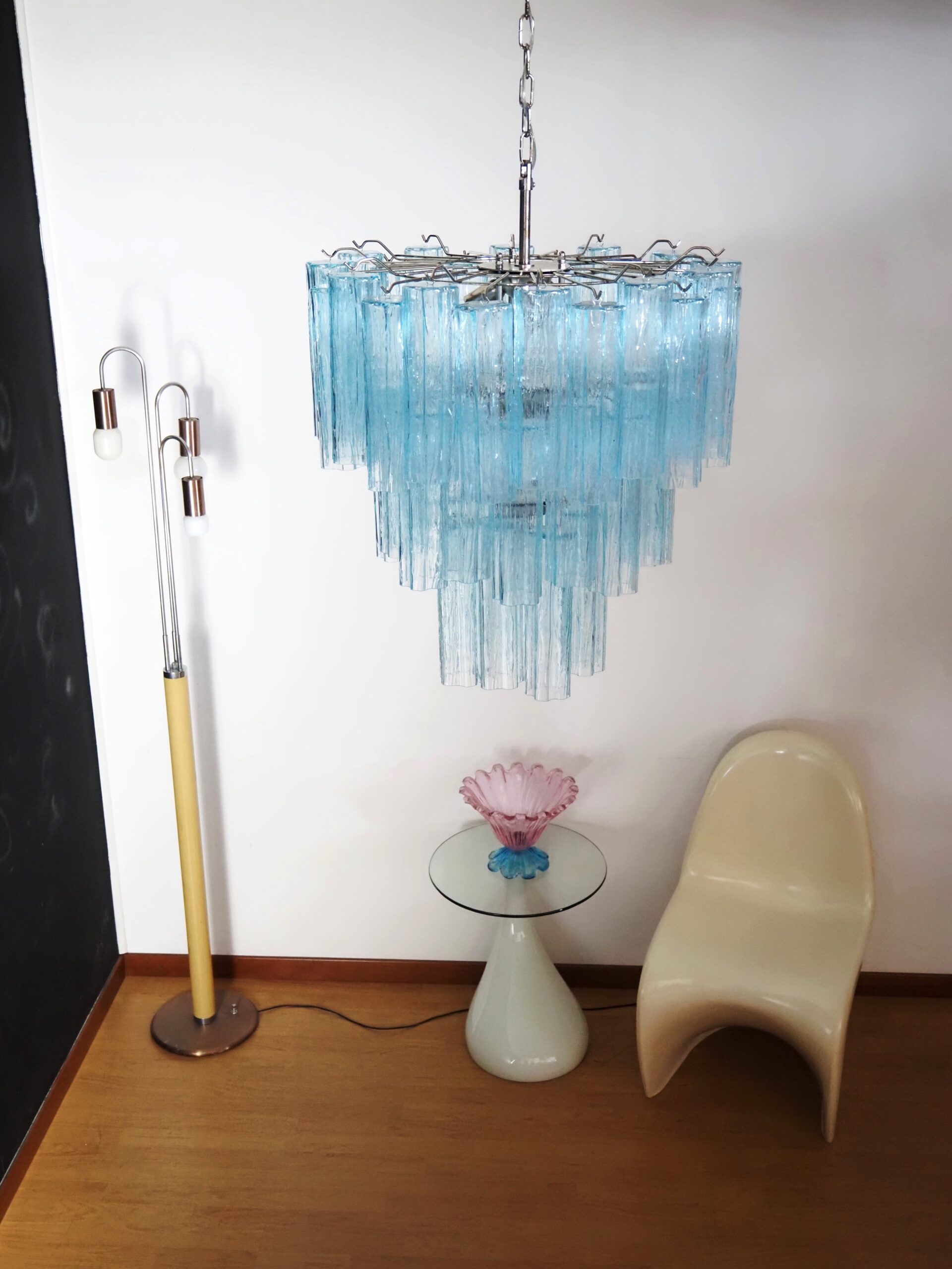 Handblown Murano glass — Tubular Blue