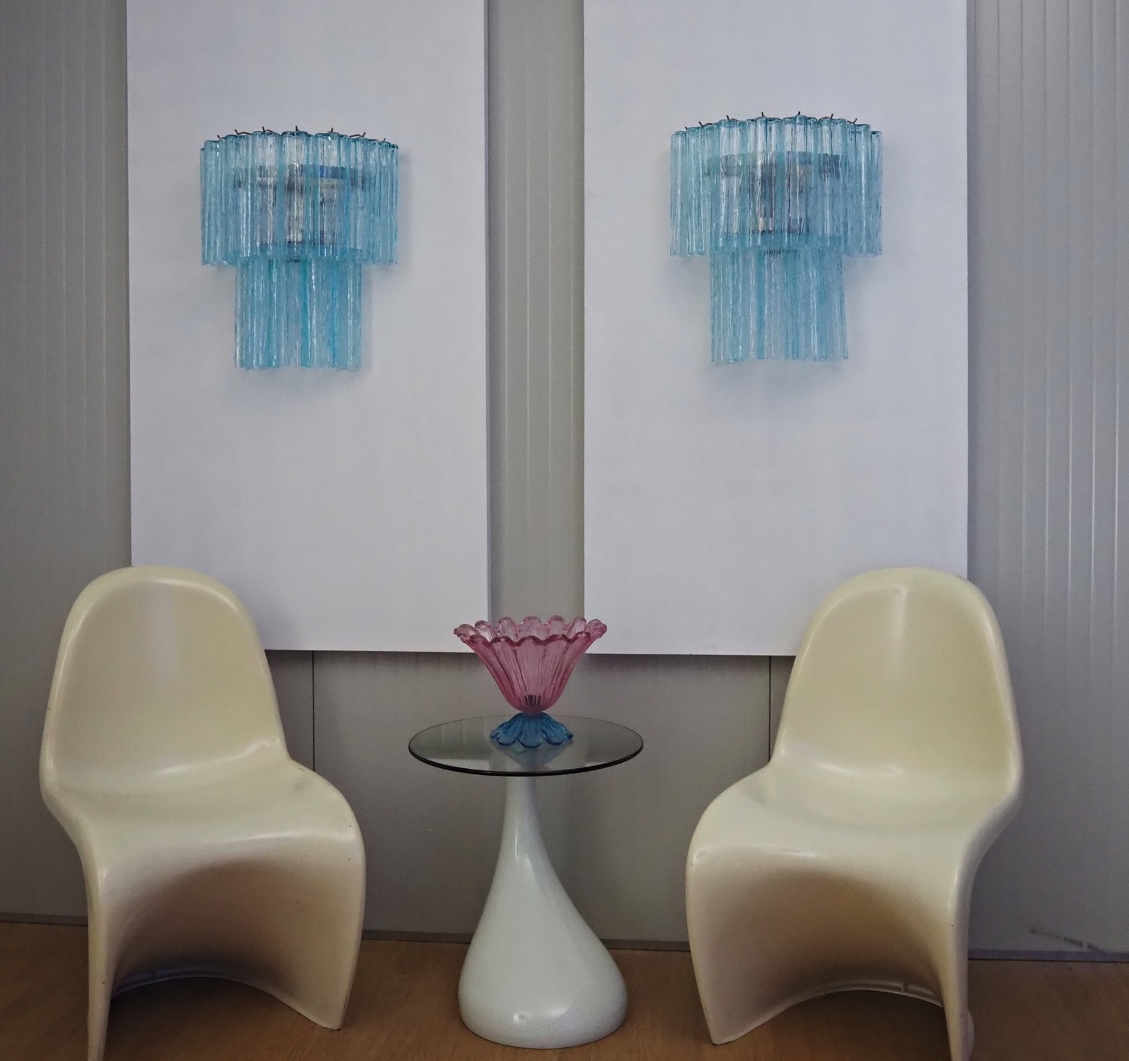 Handblown Murano glass — Tubular Blue