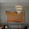 Transparent Murano Tubular Chandelier – 48 Glass Prisms in handblown Italian glass