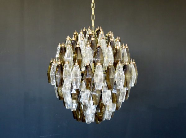 Handblown Murano glass — Poliedri Transparent/Smoked