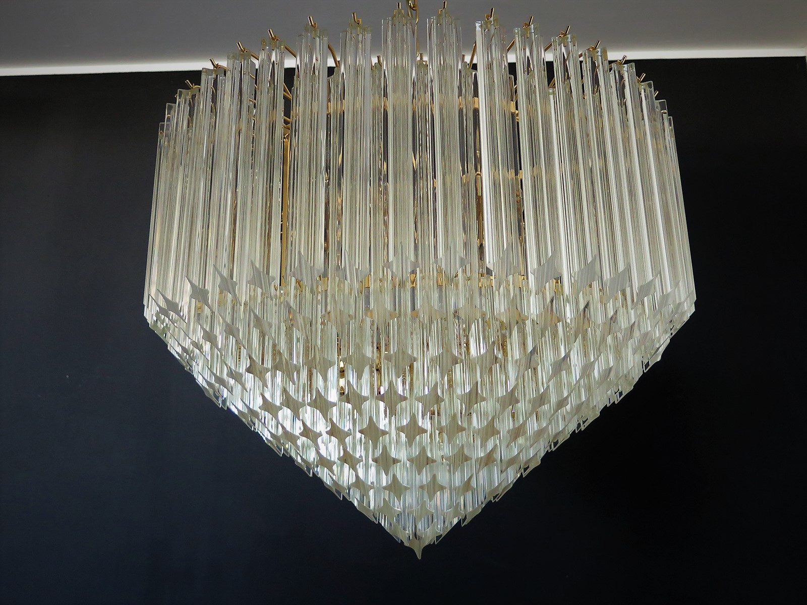Handblown Murano glass — Quadriedri Transparent/Gold