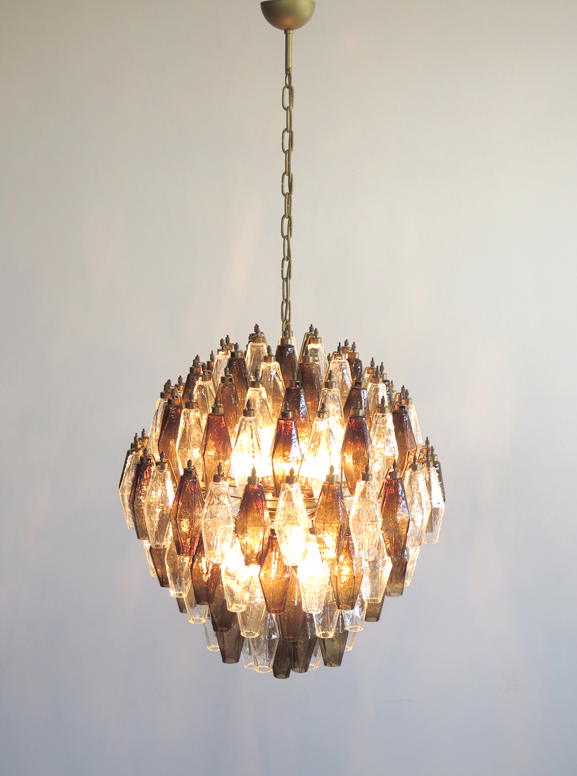 Handblown Murano glass — Poliedri Transparent/Smoked