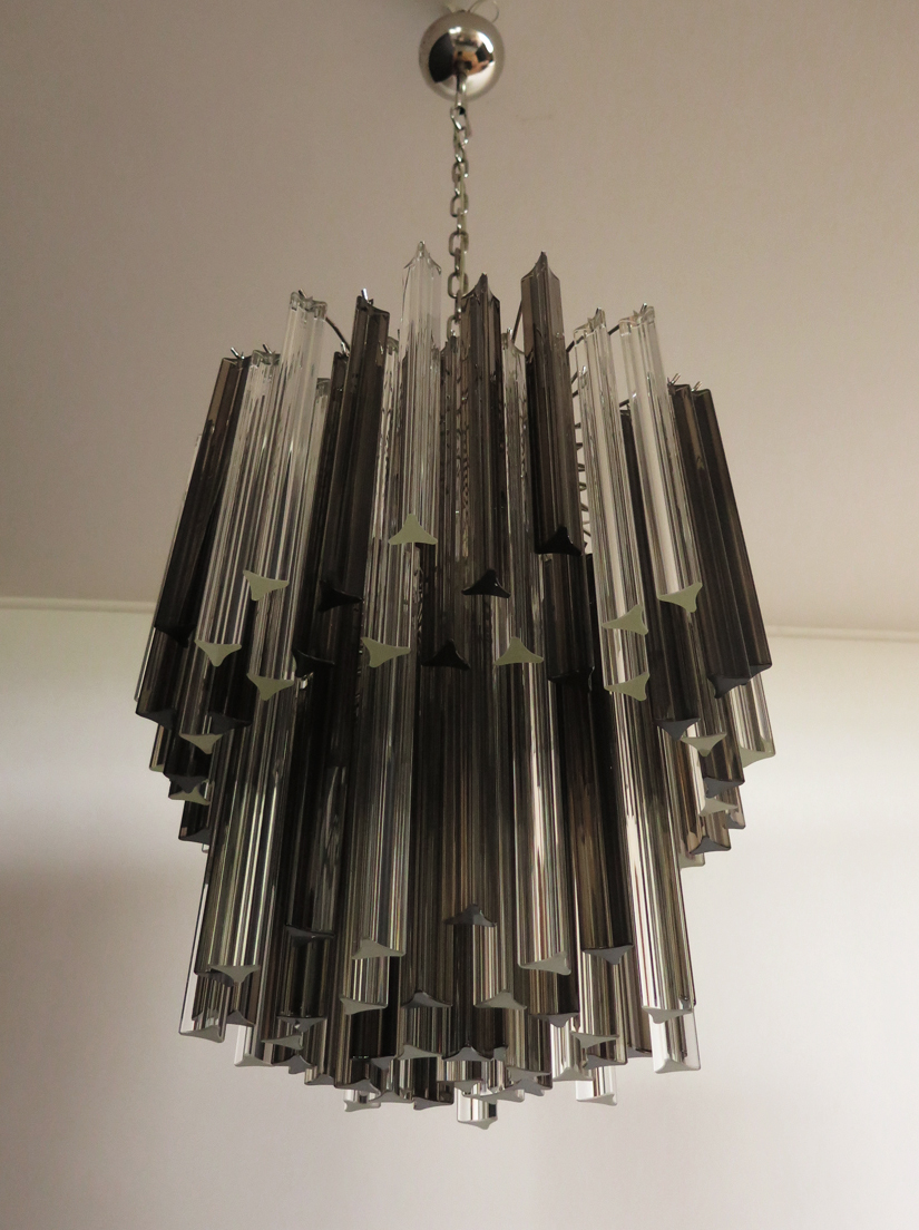 Handblown Murano glass — Triedri Transparent/Smoked