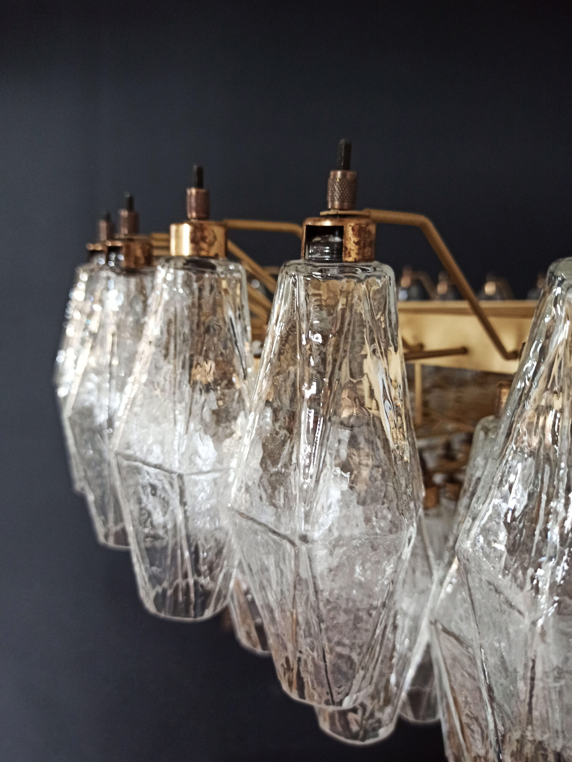 Transparent Murano Poliedri Chandelier – 185 Glasses
