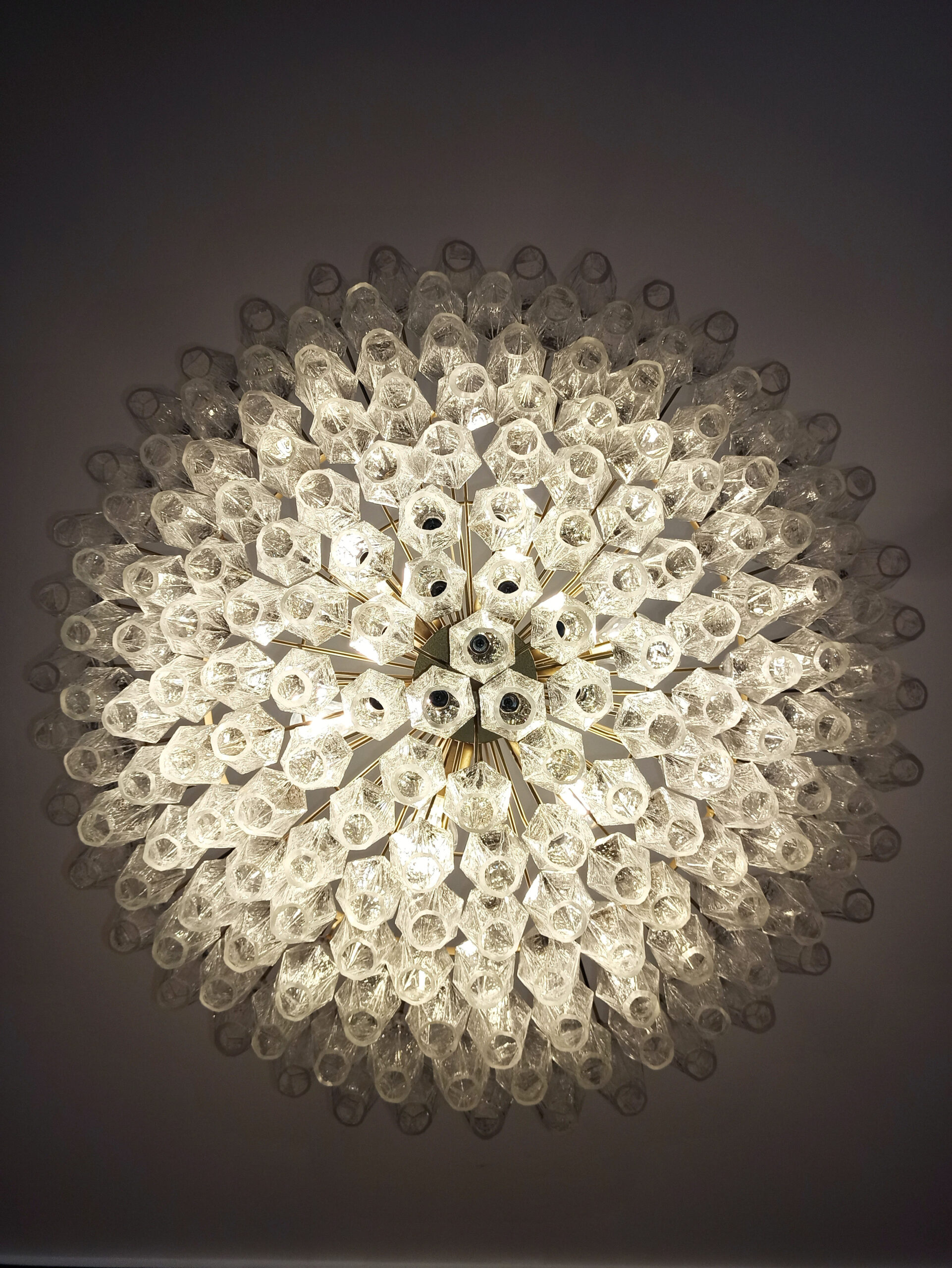 Transparent Murano Poliedri Chandelier – 185 Glasses