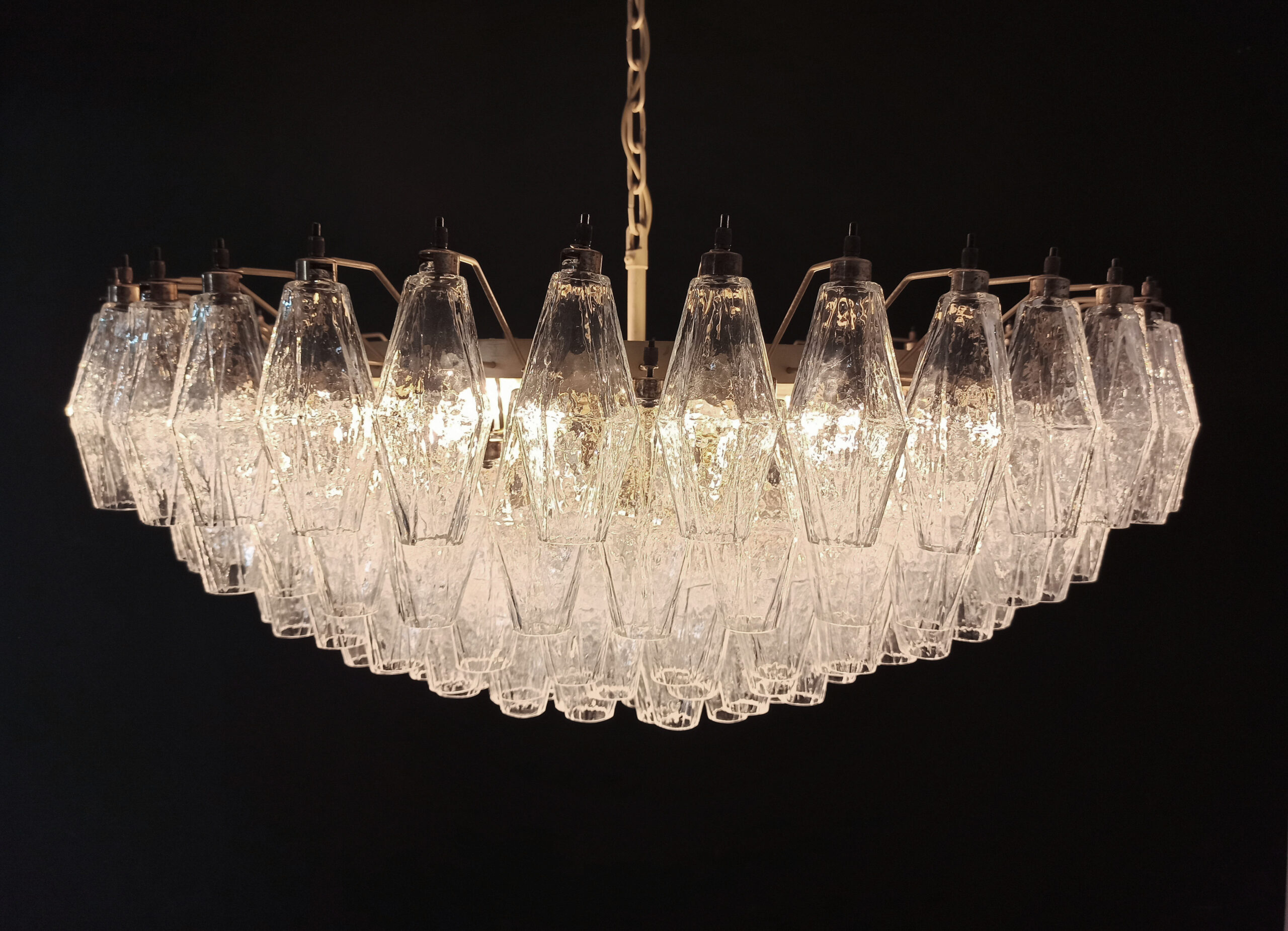 Transparent Murano Poliedri Chandelier – 185 Glasses