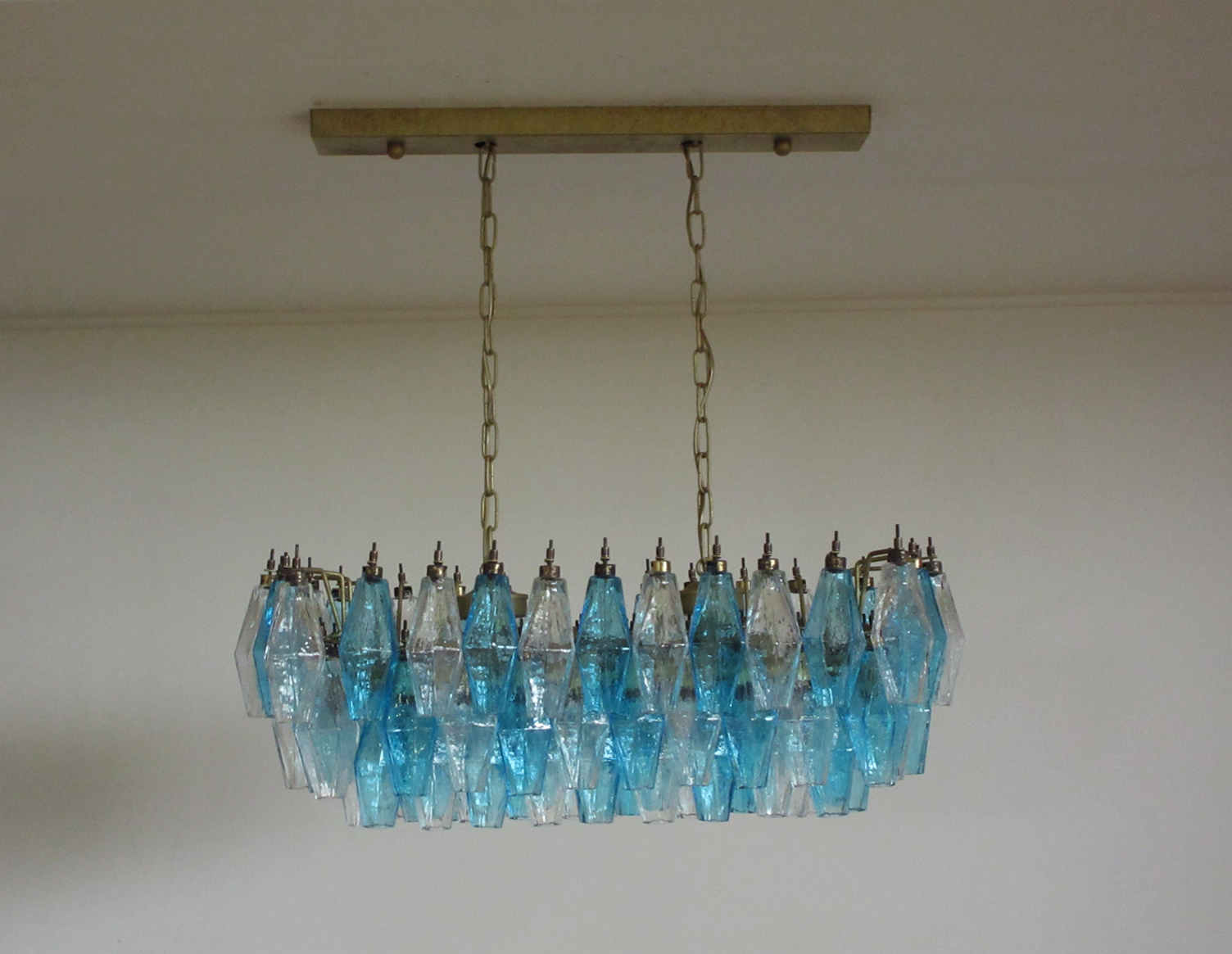 Handblown Murano glass — Poliedri Transparent/Blue