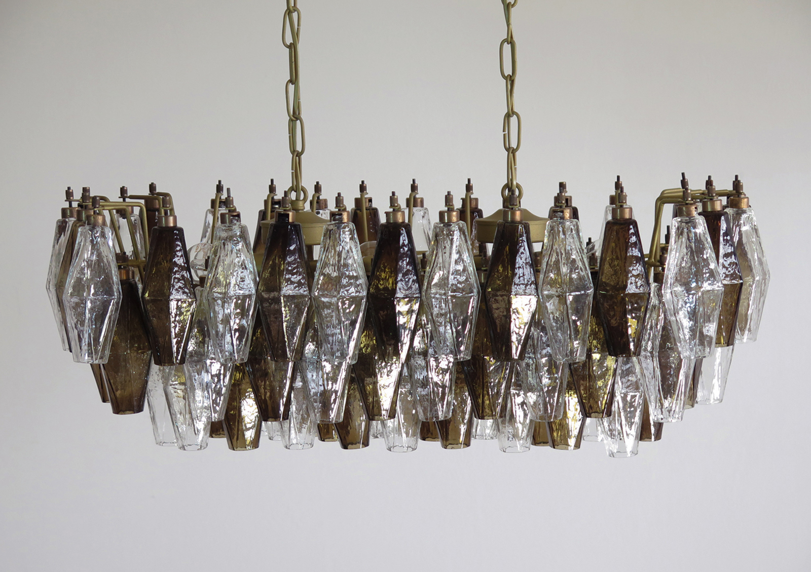 Handblown Murano glass — Poliedri Transparent/Smoked