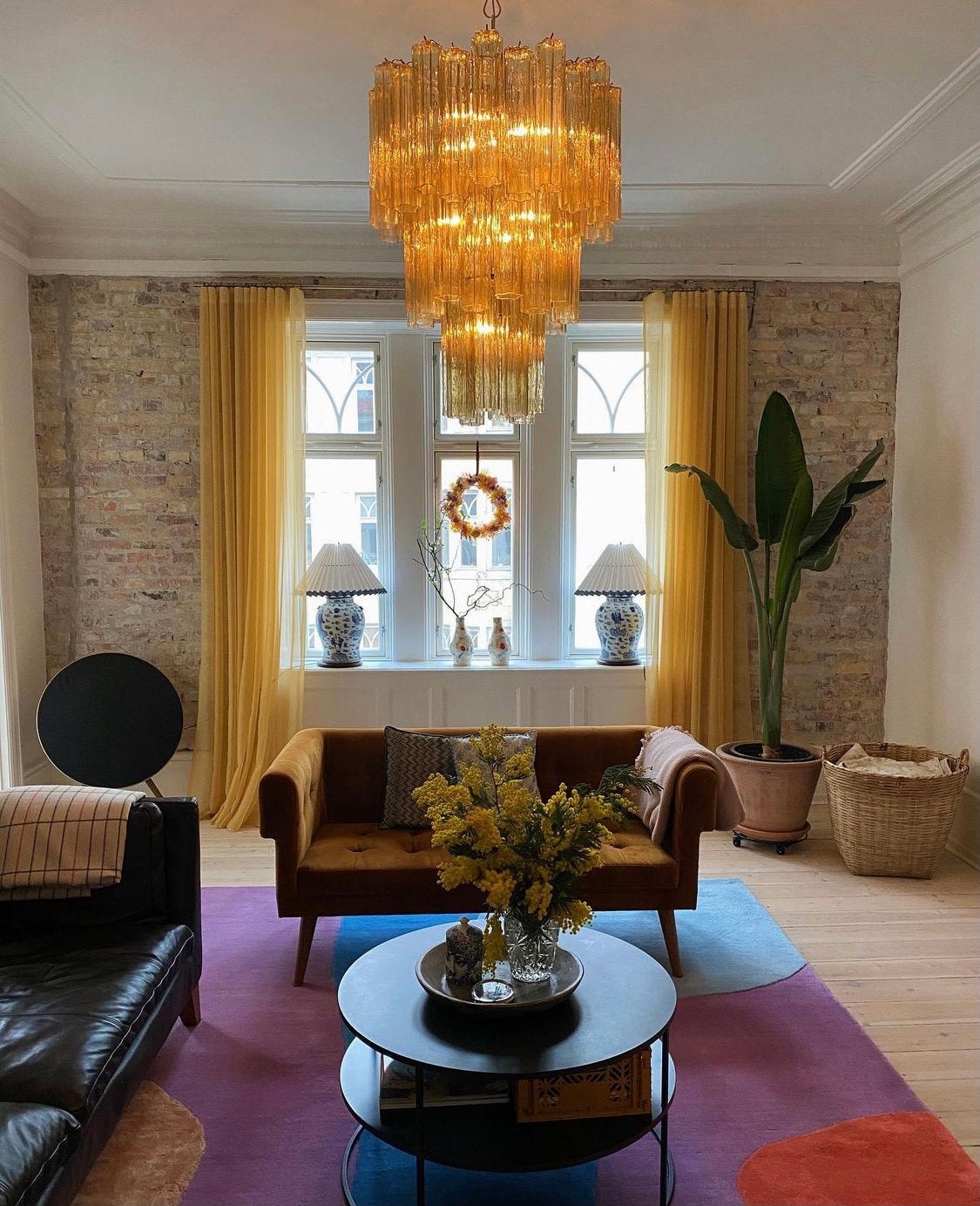 Handblown Murano glass — Tubular Amber
