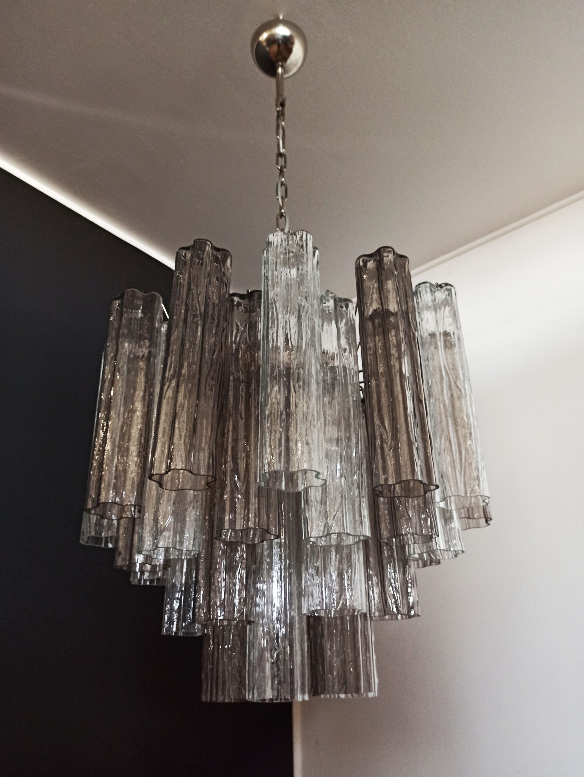 Handblown Murano glass — Tubular Smoked
