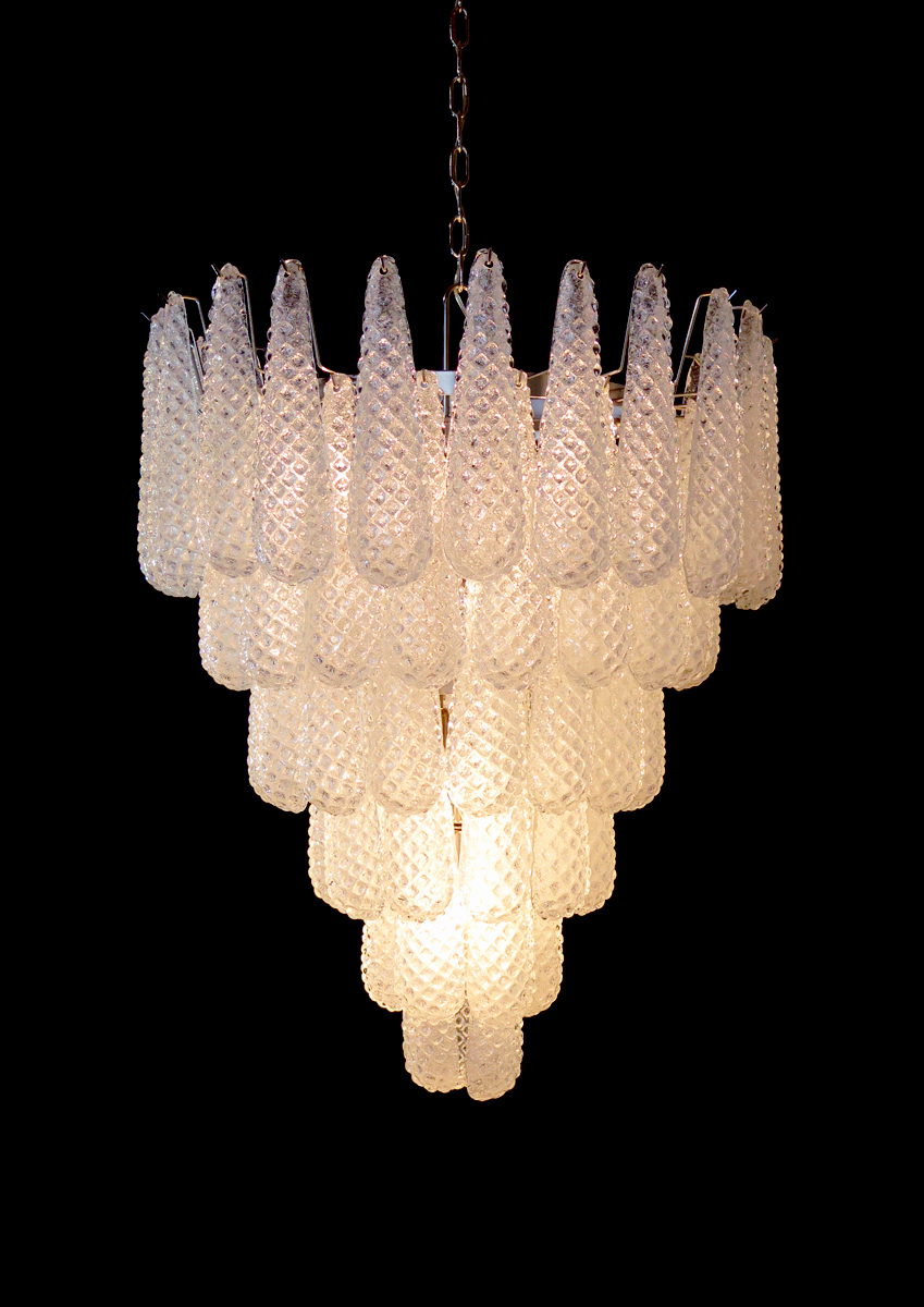 Transparent Murano Drops Chandelier – 75 Glass Drops