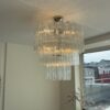 Transparent Murano Tubular Chandelier – 52 Glass Prisms in handblown Italian glass