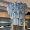 Blue Alabaster Murano Tubular Chandelier – 48 Glass Prisms — additional view