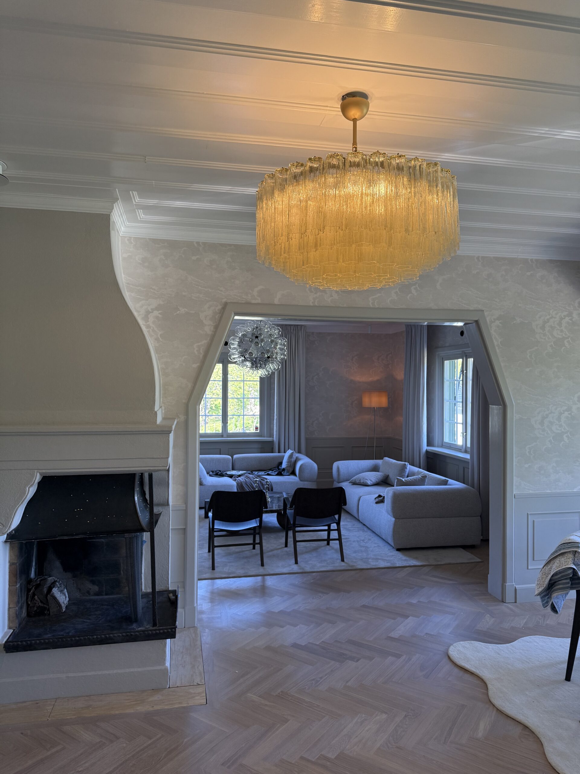Honey Murano Tubular Chandelier – 101 Glass Prisms — additional view