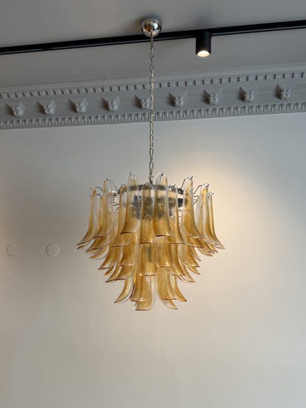 Caramel Murano Petal Chandelier – 53 Glass Petals — additional view