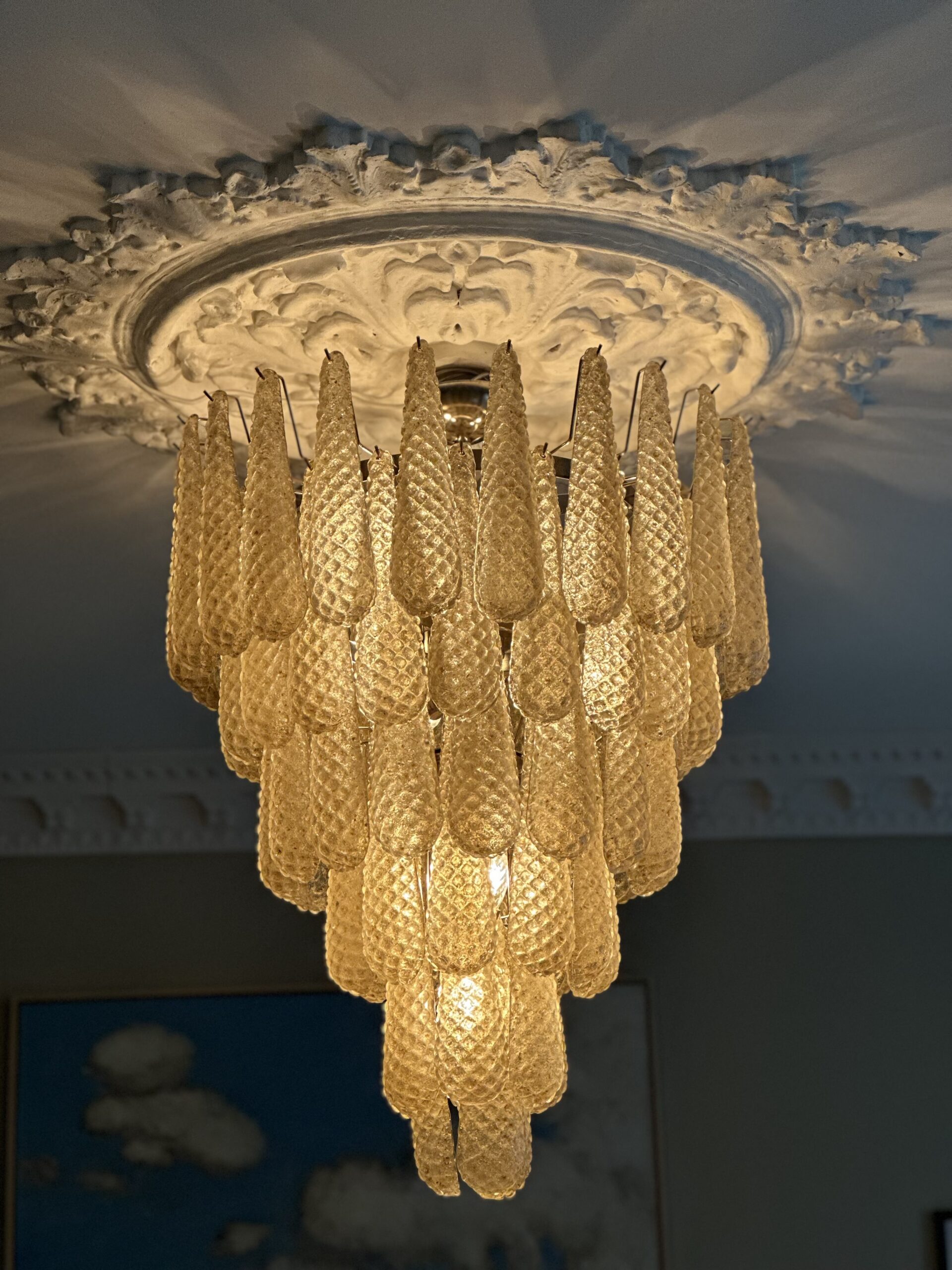 Amber Murano Drop Chandelier – 75 Glass Drops — additional view