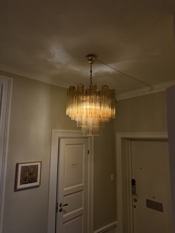 Handblown Hazel Murano Tubular Chandelier – 36 Glass Prisms — Murano glass