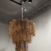 Caramel Alabaster Murano Tubular Chandelier – 48 Glass Prisms in handblown Italian glass