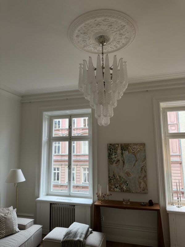 Transparent Murano Drop Chandelier – 52 Glass Drops — additional view