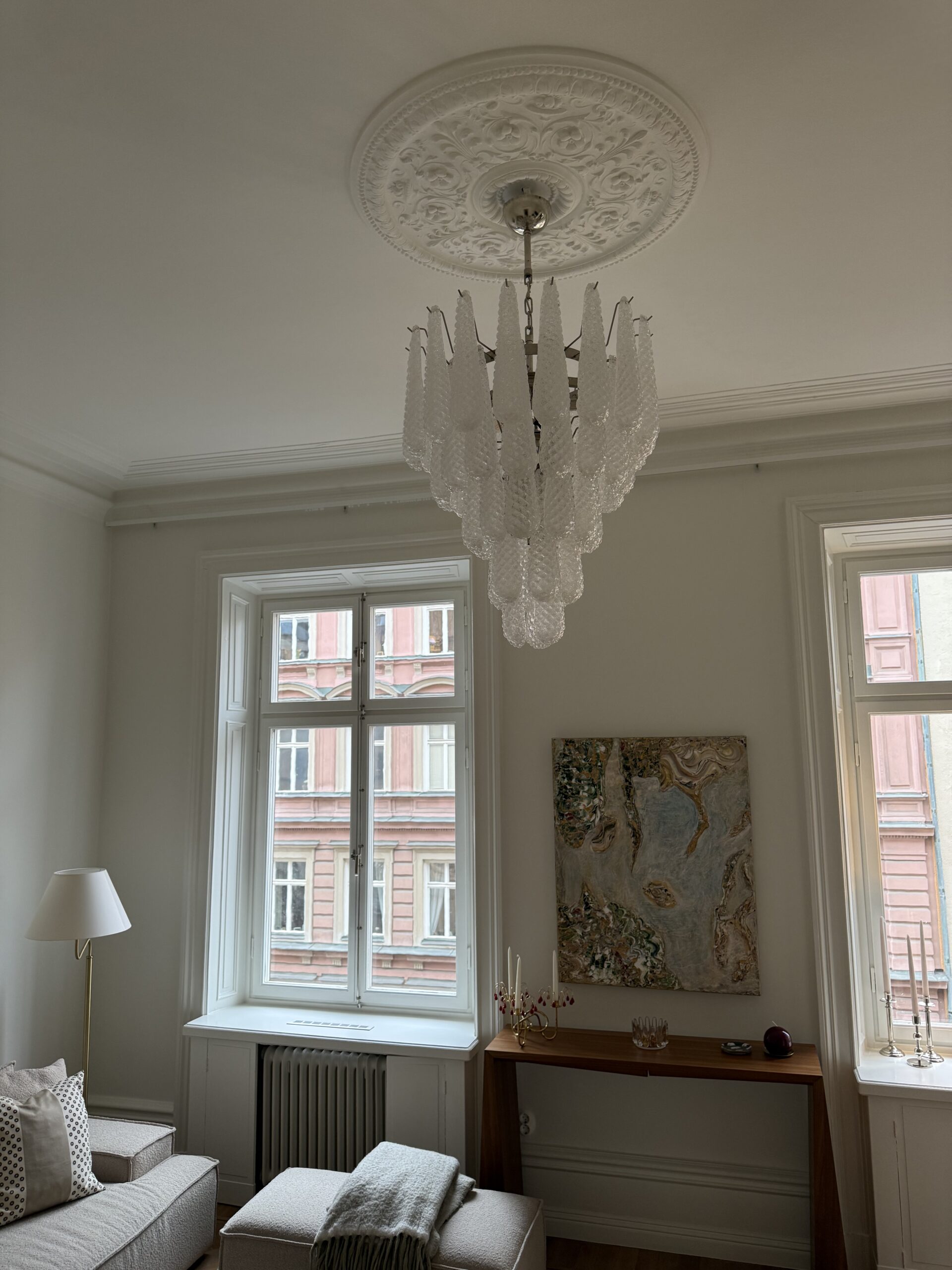 Transparent Murano Drop Chandelier – 52 Glass Drops — additional view