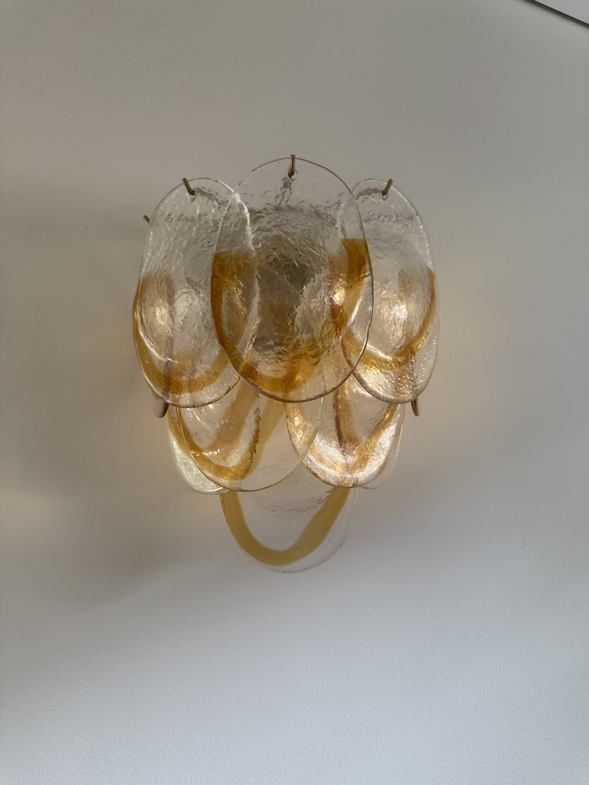 Amber Murano Lattimo Wall Sconce – 10 Lattimo Glass – Set of 2 — additional view