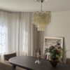 Honey Murano Tubular Chandelier – 36 Glass Prisms in handblown Italian glass