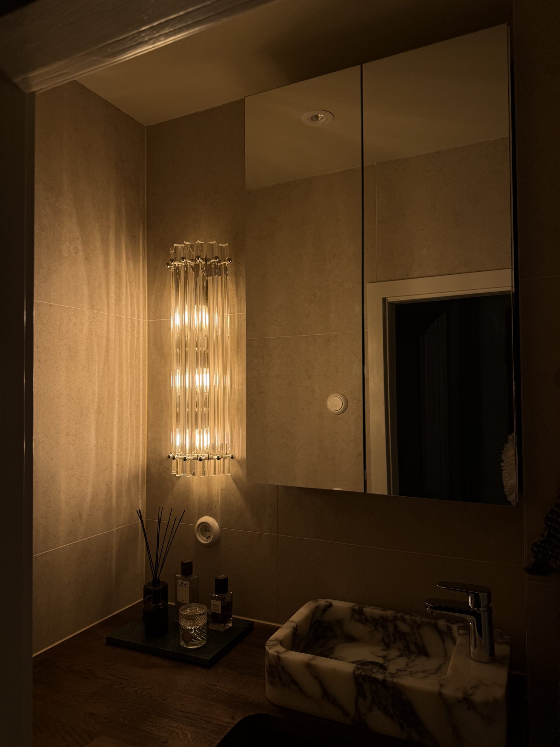 Clear Murano Triedri Column Wall Sconces – Set of 2 — additional view