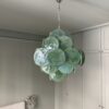 Green Murano Disks Chandelier – 36 Glass Discs in handblown Italian glass
