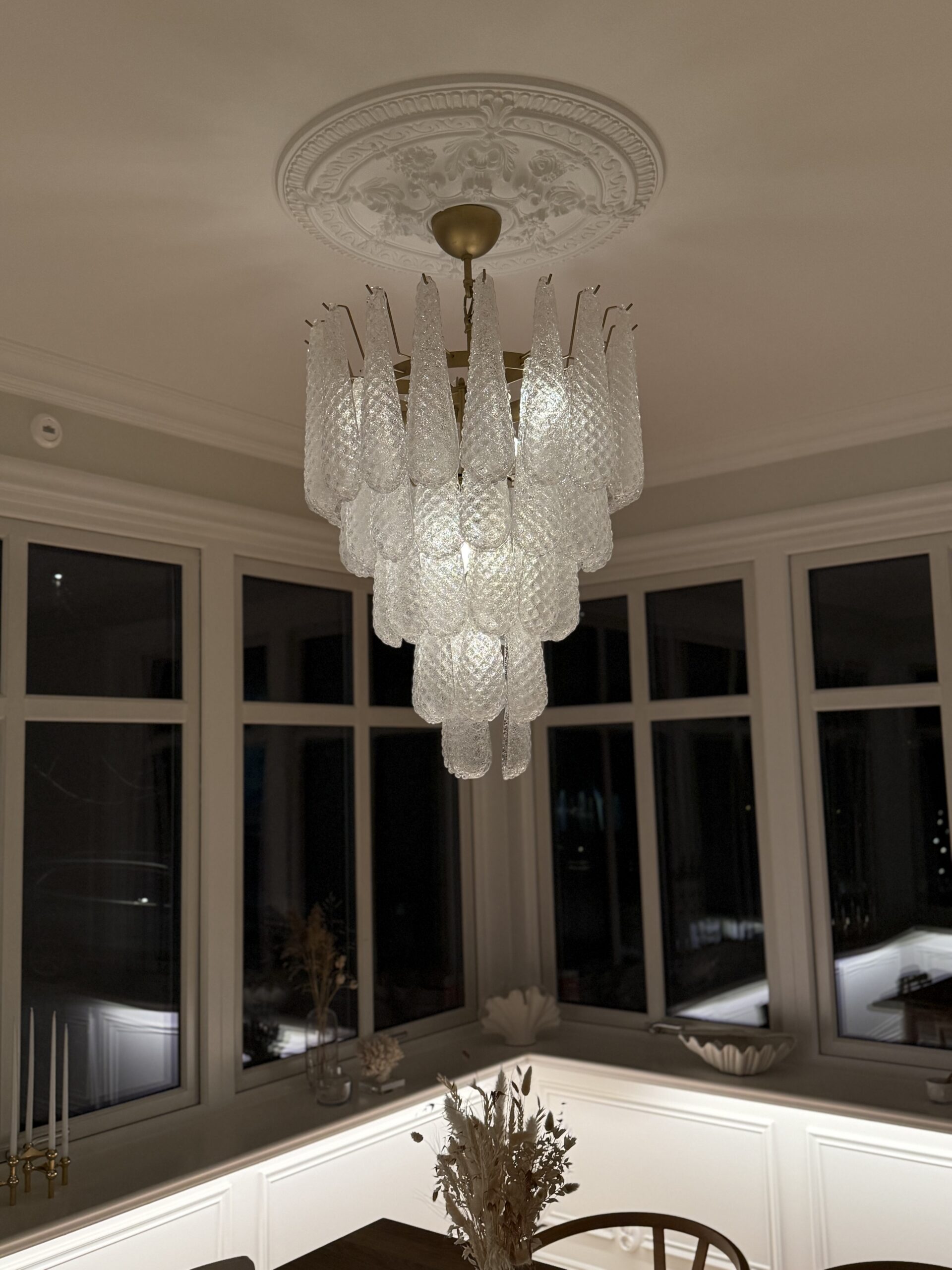 Transparent Murano Drop Chandelier – 52 Glass Drops — additional view 2