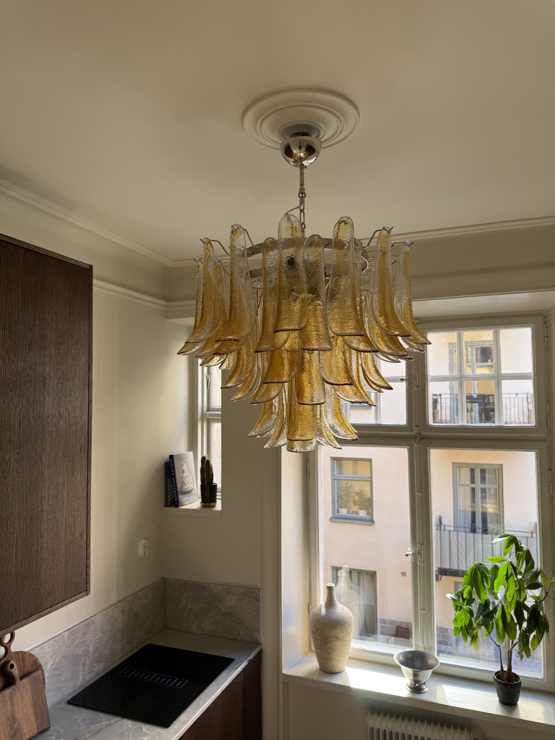 Amber Murano Petal Chandelier – 53 Glass Petals — additional view 4