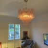 Handblown Pink Murano Tubular Chandelier – 36 Glass Prisms — Murano glass
