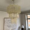 Honey Murano Tubular Chandelier – 48 Glass Prisms in handblown Italian glass