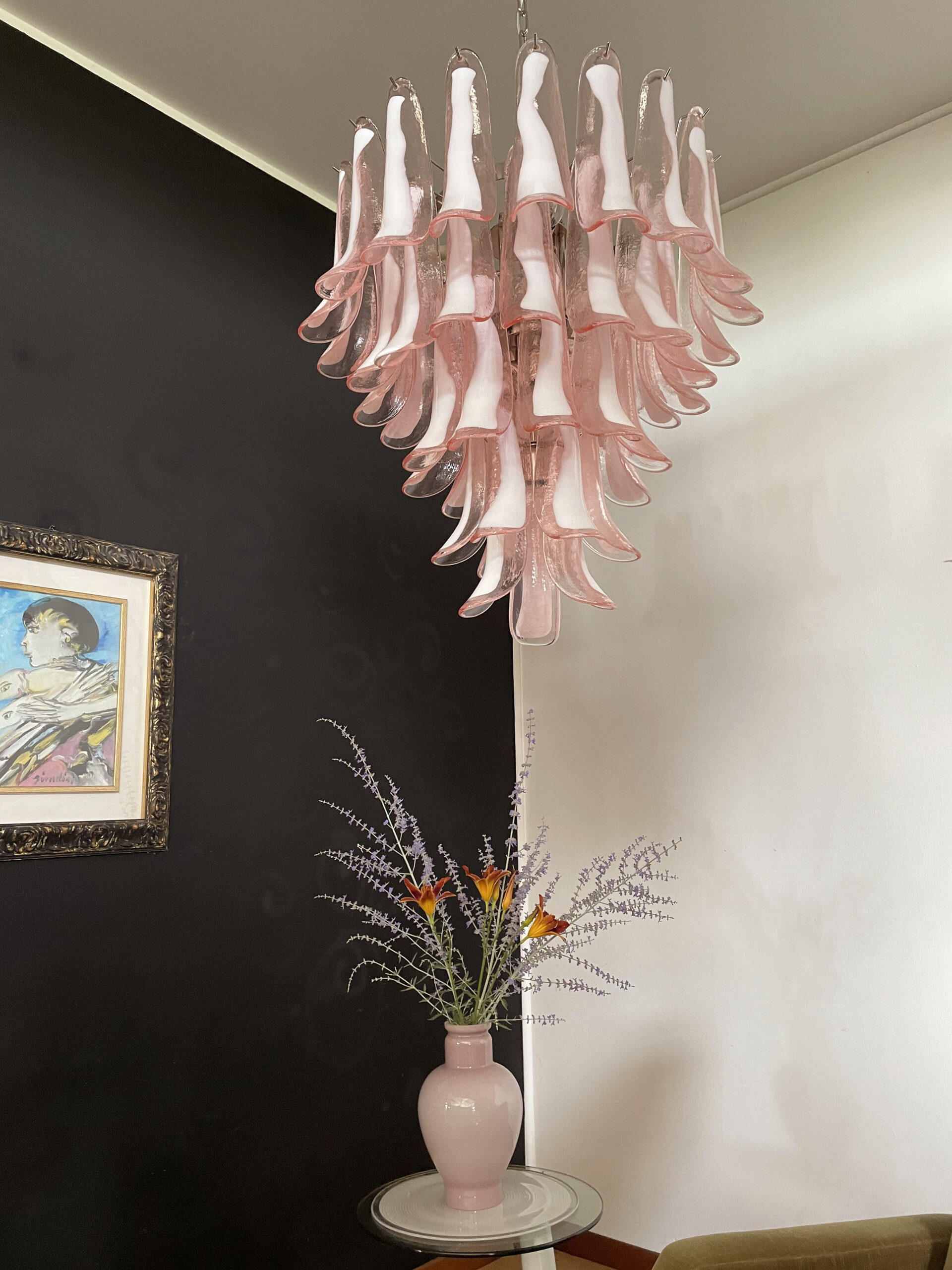 Handblown Murano glass — Petal Pink