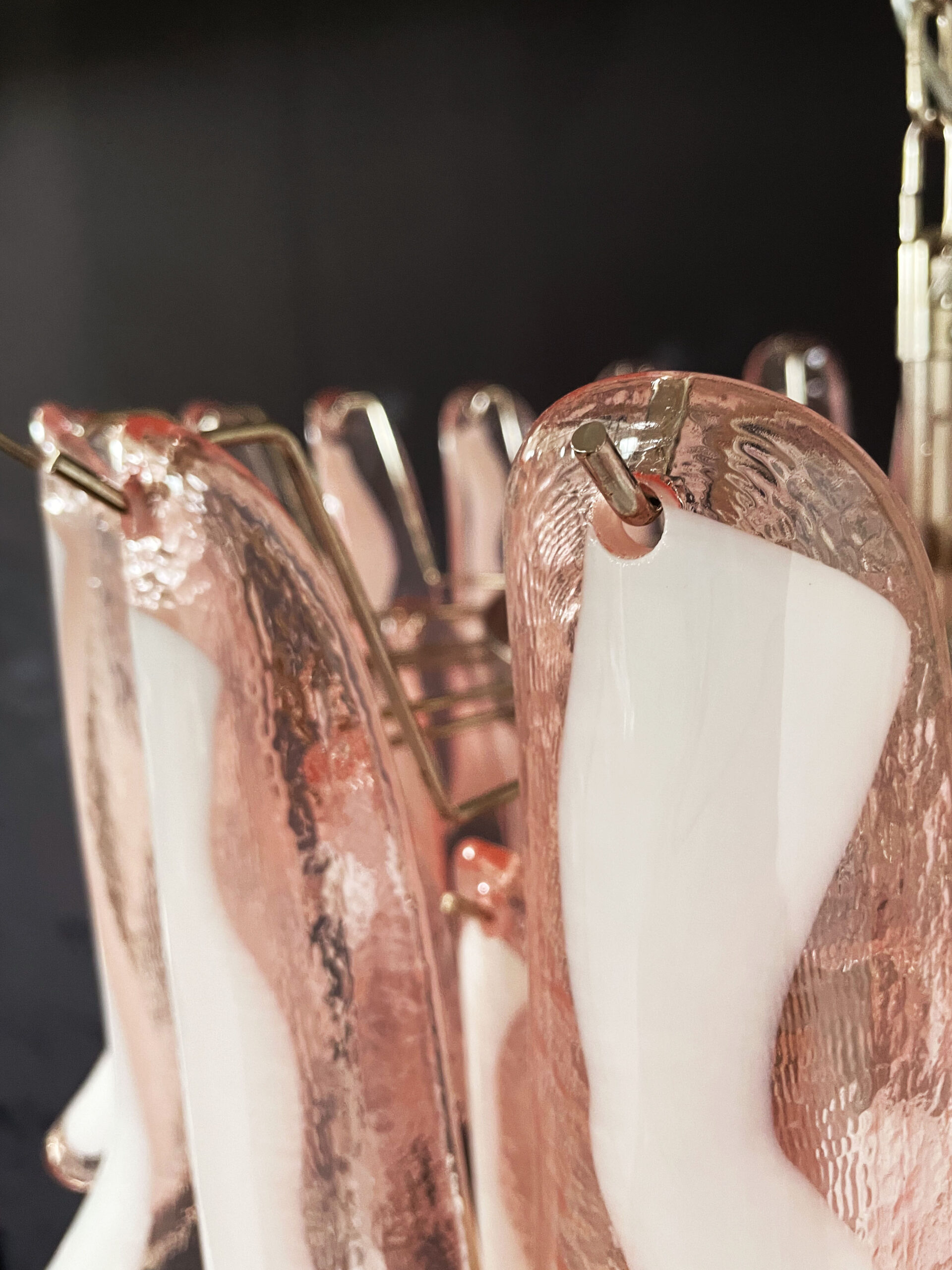 Pink Murano Petal Chandelier – 52 Glass Petals