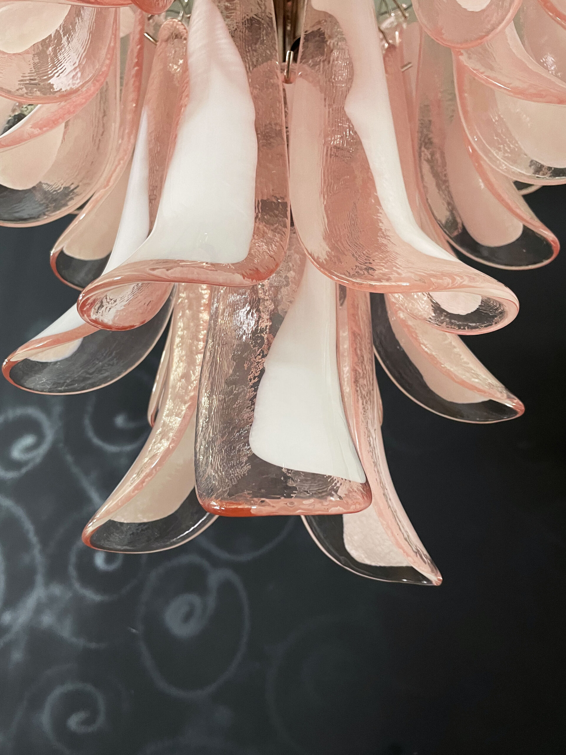 Pink Murano Petal Chandelier – 52 Glass Petals