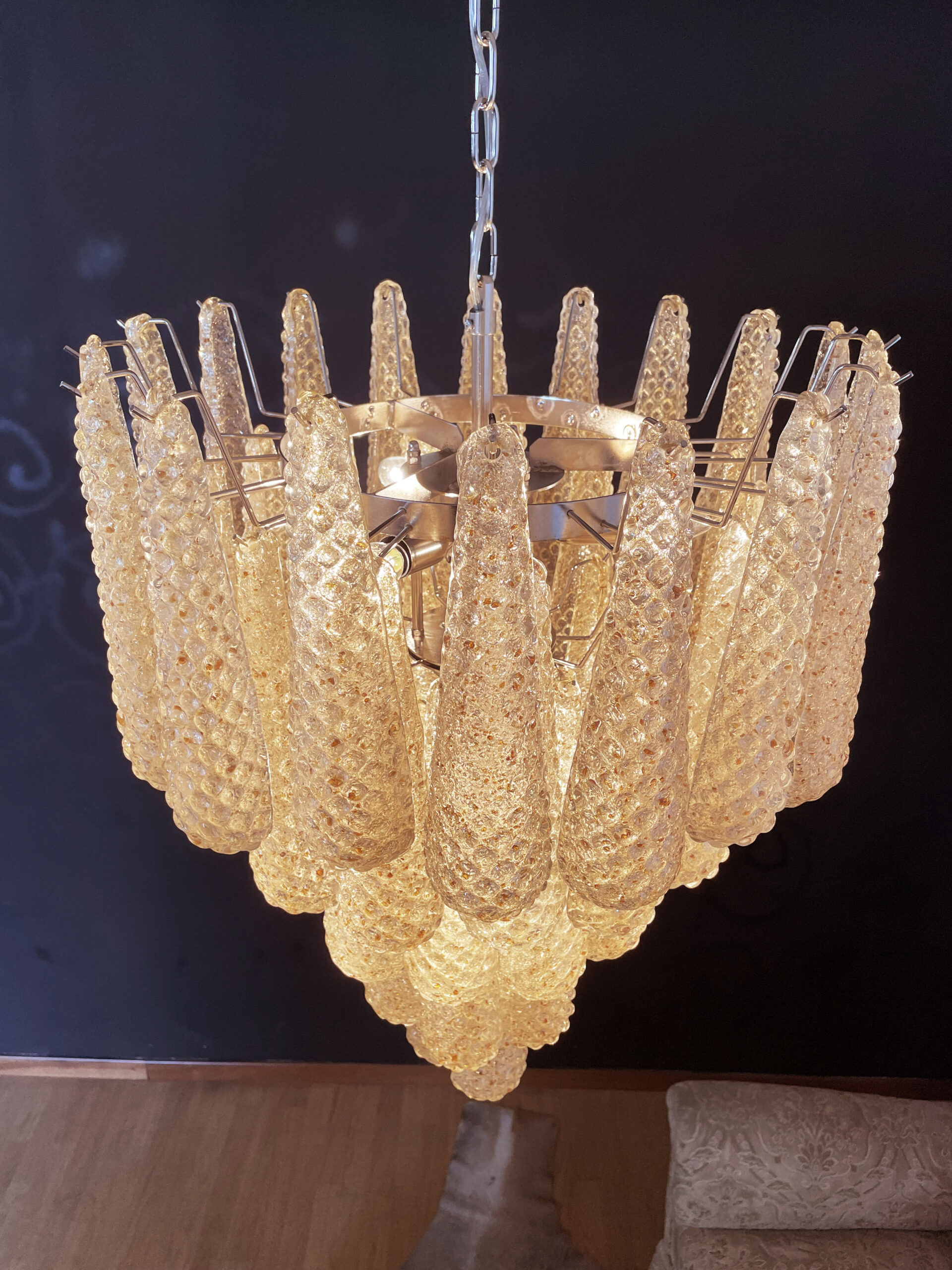 Amber Murano Drops Chandelier – 52 Glass Drops