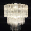 Transparent Murano Tubular Chandelier – 52 Glass Prisms