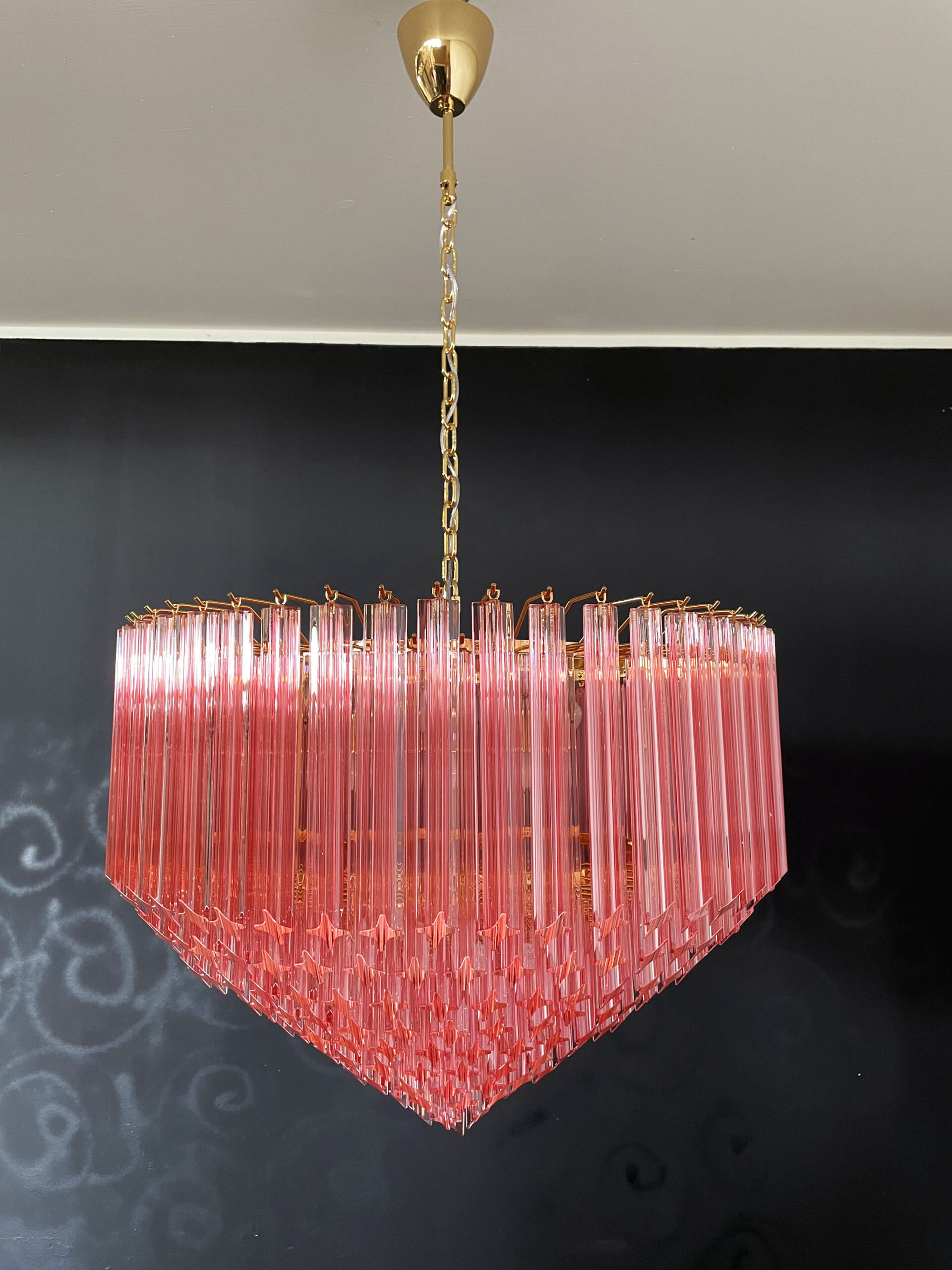 Handblown Murano glass — Quadriedri Amber/Gold