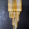Handblown Murano glass — Quadriedri Transparent/Amber