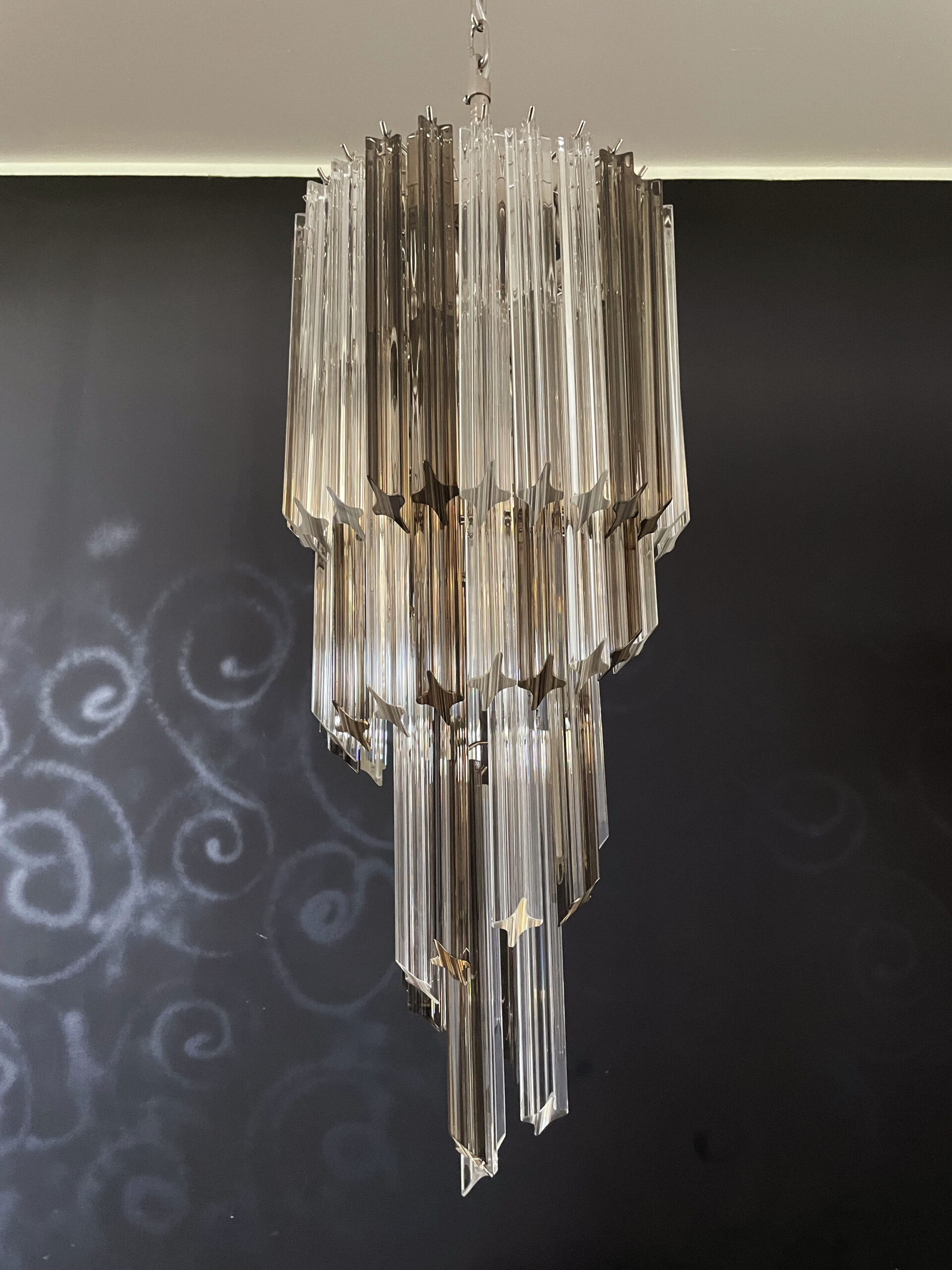 Handblown Murano glass — Quadriedri Transparent/Smoked